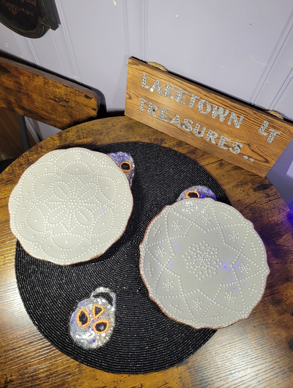 Mikasa Serena Blue Embossed salad Plates - lot of 2